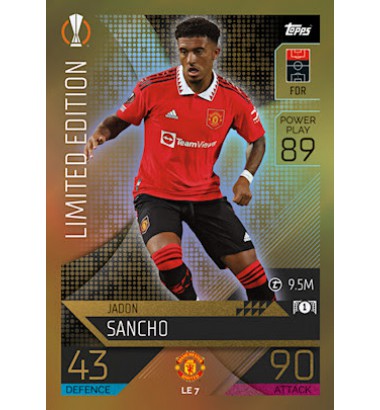 Topps Match Attax Champions League 2022/2023 Limited Edition Jadon Sancho (Manchester United)